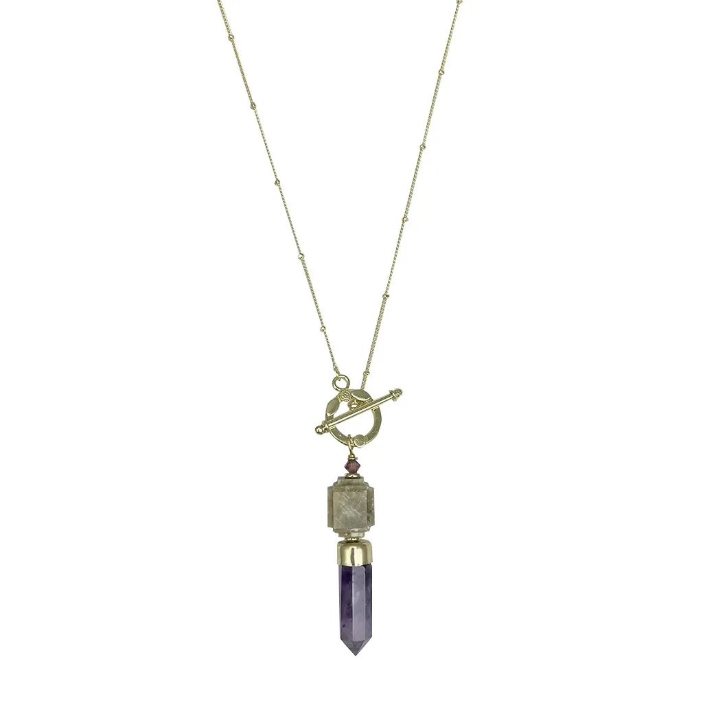 Amethyst Satellite Chain Necklace - Healing and Protective Jewelry