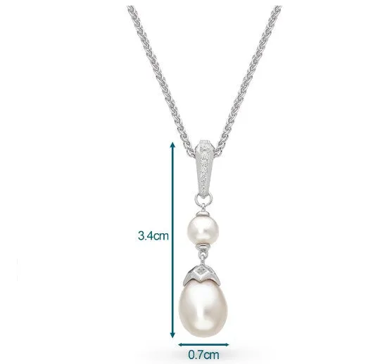 Astoria Glitz Twin Pearl Necklace