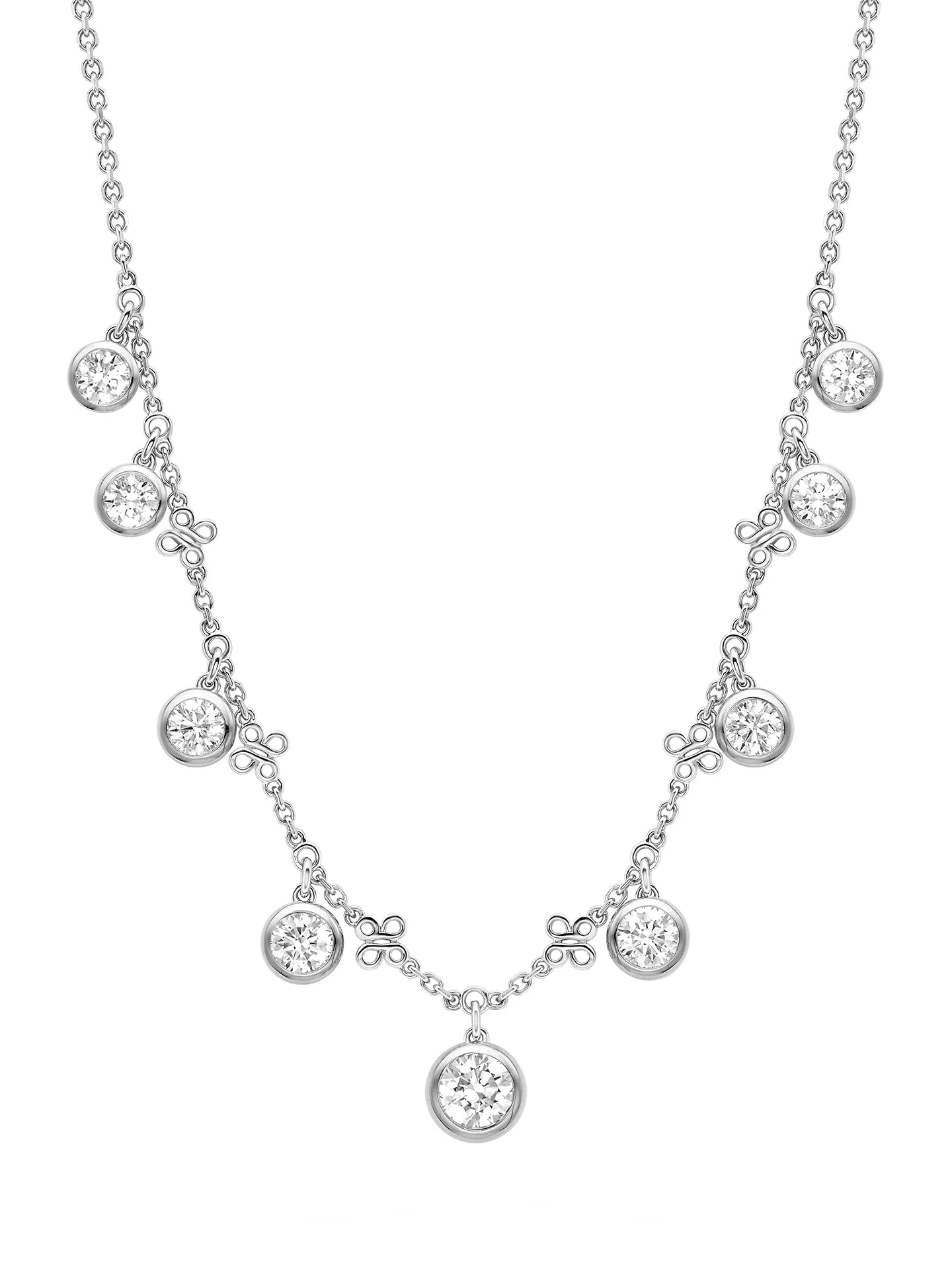 Beach Large Platinum Diamond Necklace