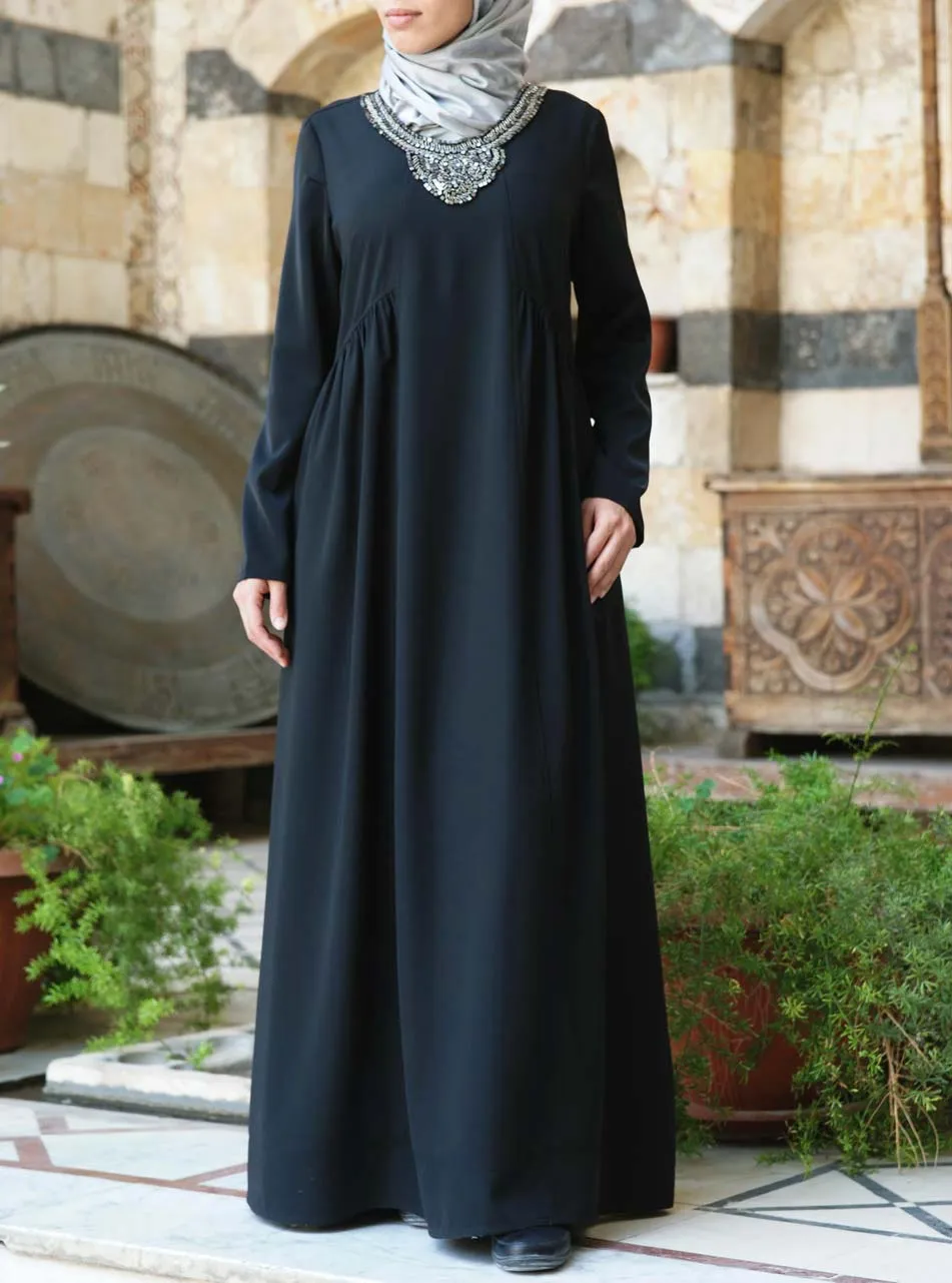 Beaded Necklace Abaya