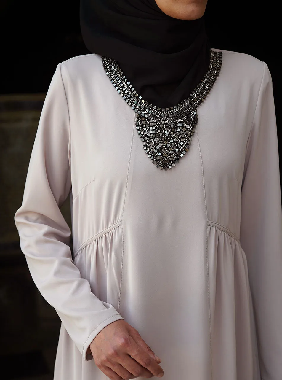 Beaded Necklace Abaya