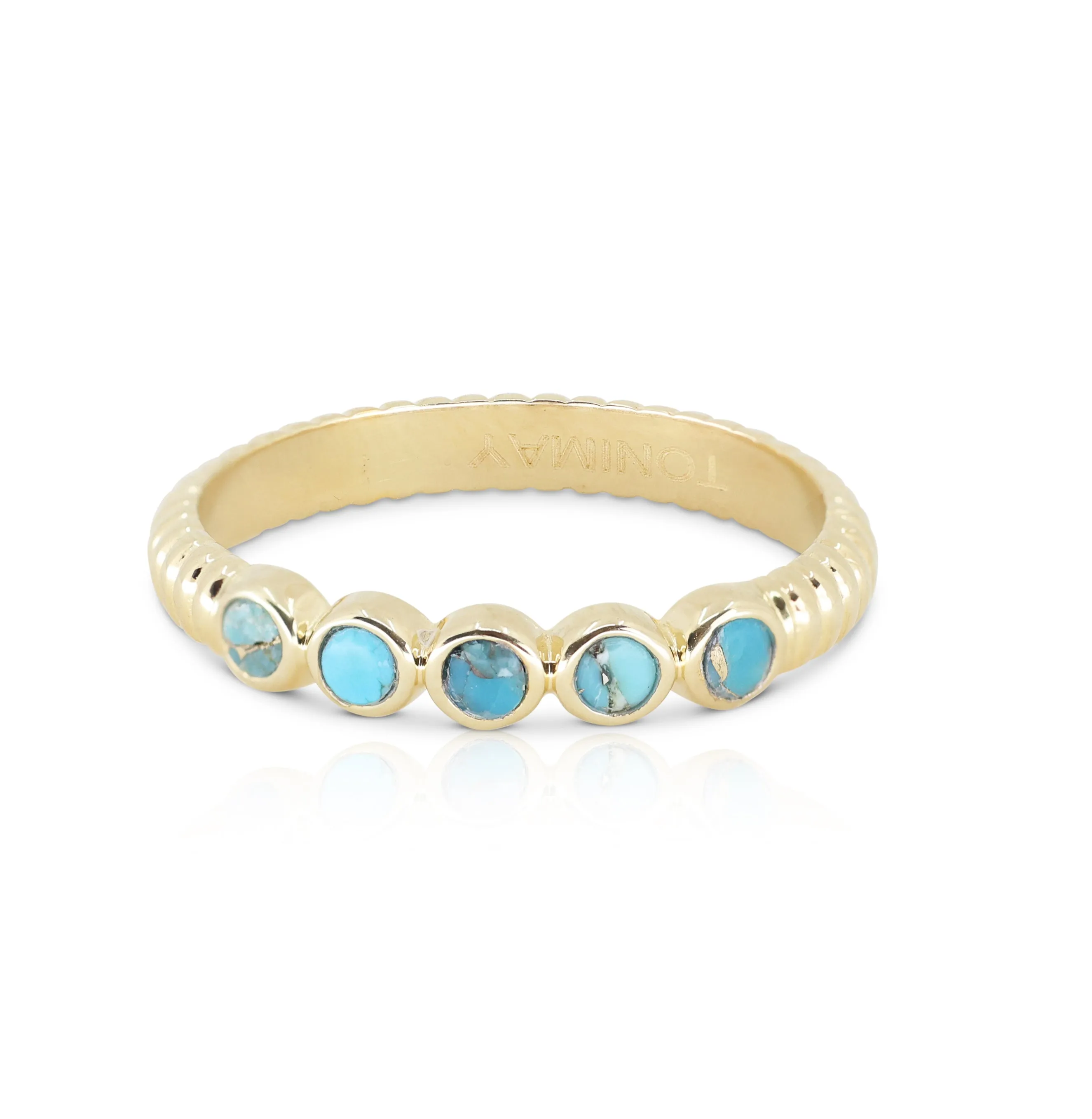 Binded Turquoise Gold Stacker