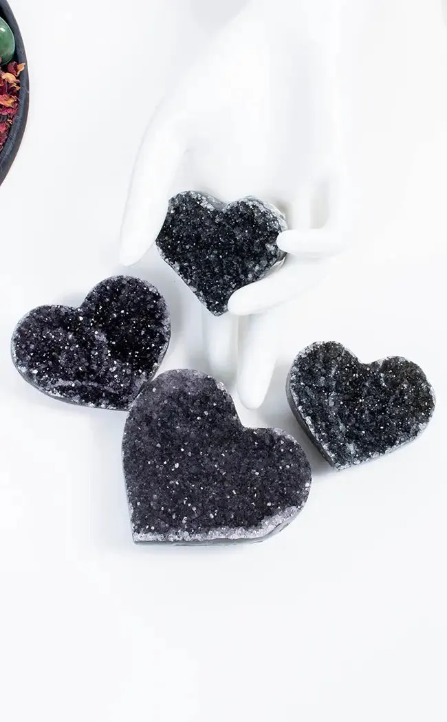 Black Amethyst Hearts | Rare