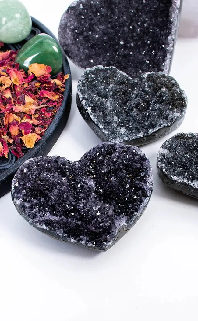 Black Amethyst Hearts | Rare