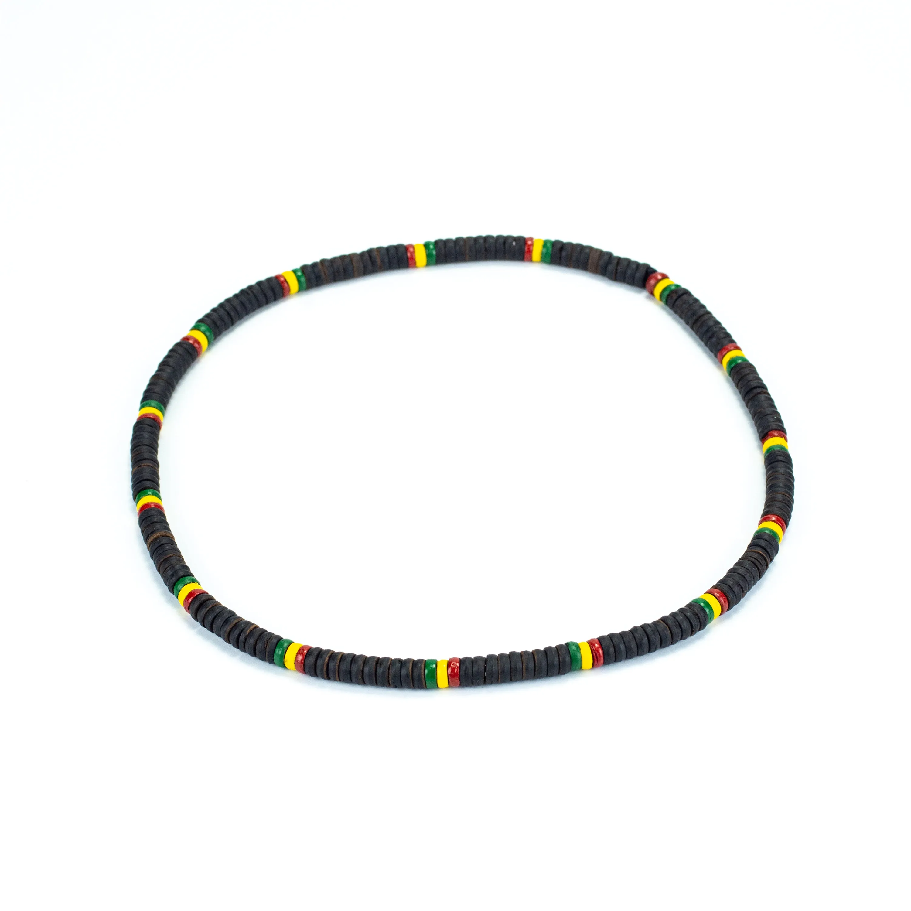 Black and Rasta Wooden Bead Necklace