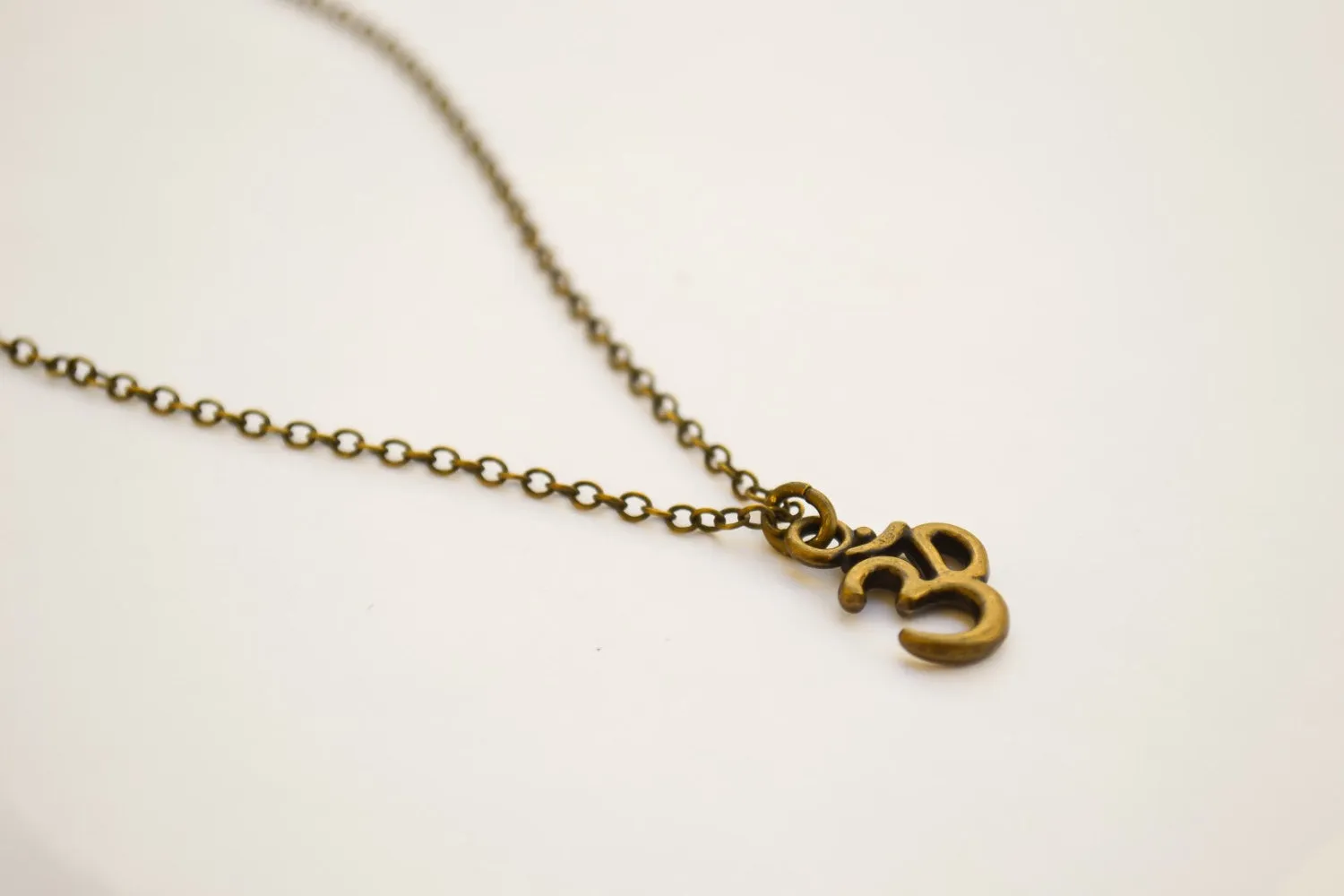 Bronze Om chain necklace for men, yoga necklace for him