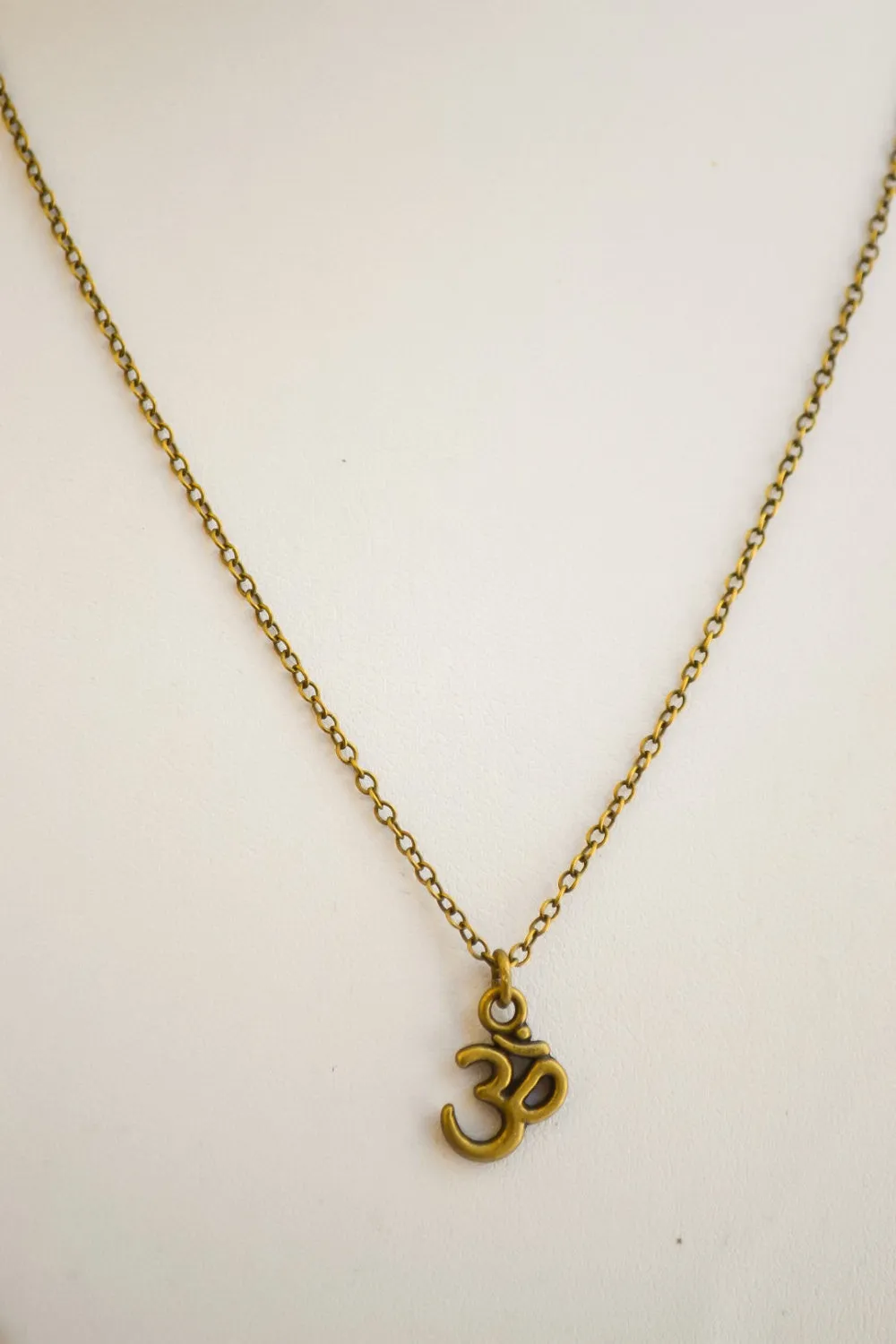 Bronze Om chain necklace for men, yoga necklace for him