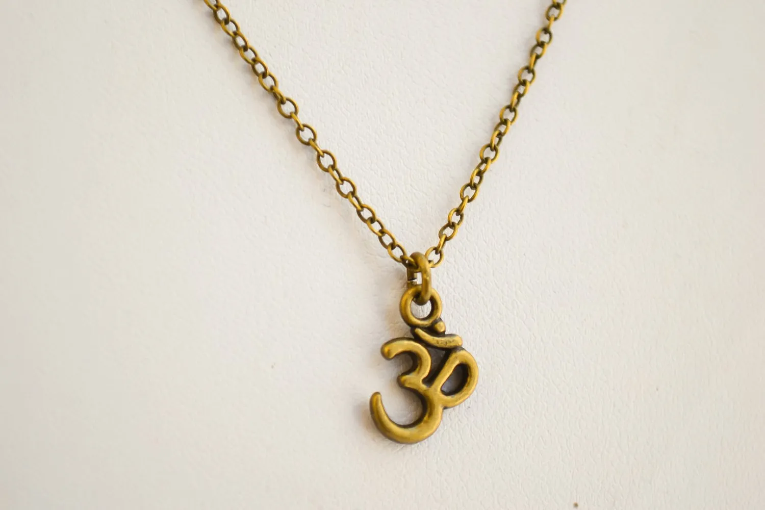 Bronze Om chain necklace for men, yoga necklace for him