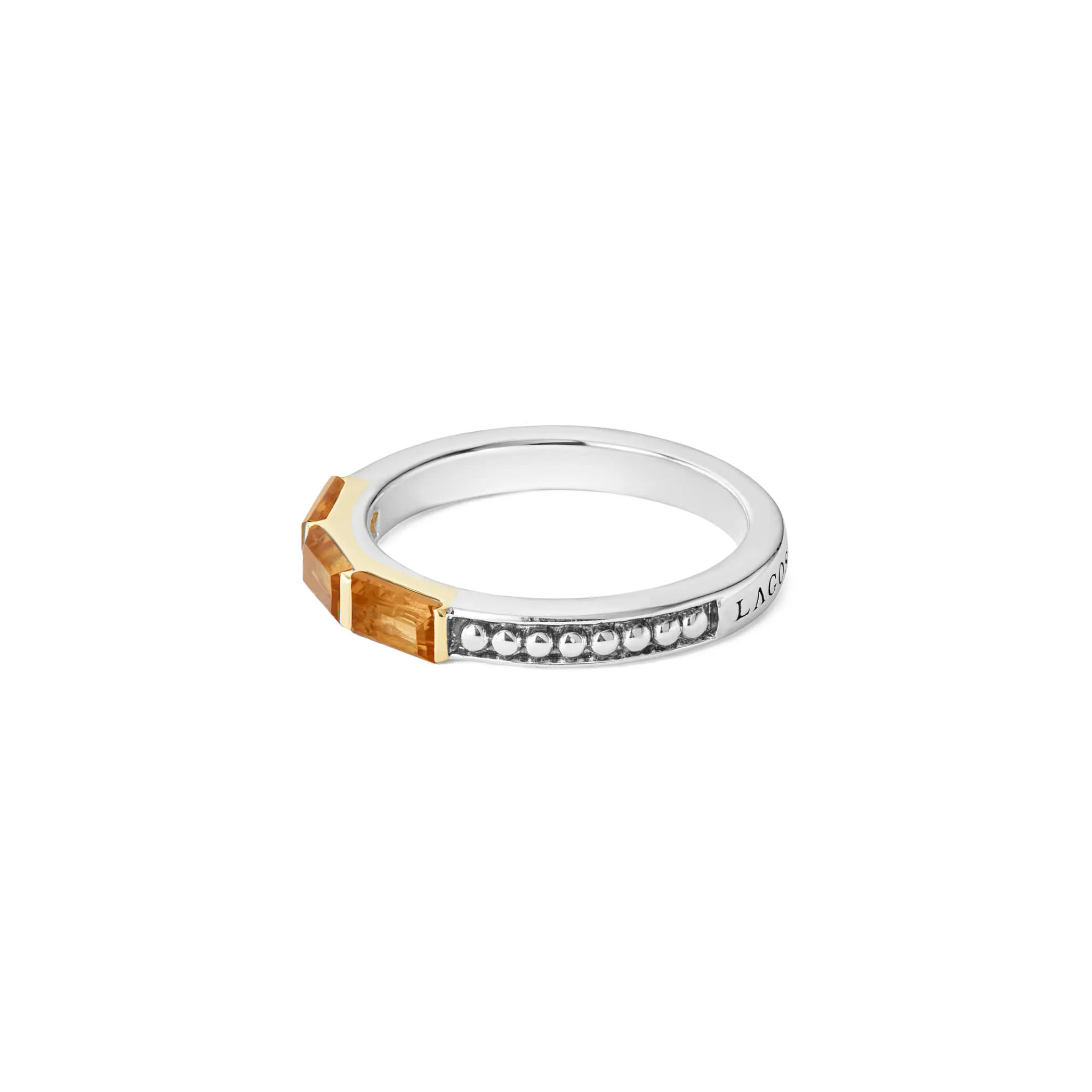 Caviar Color Citrine Stacking Ring