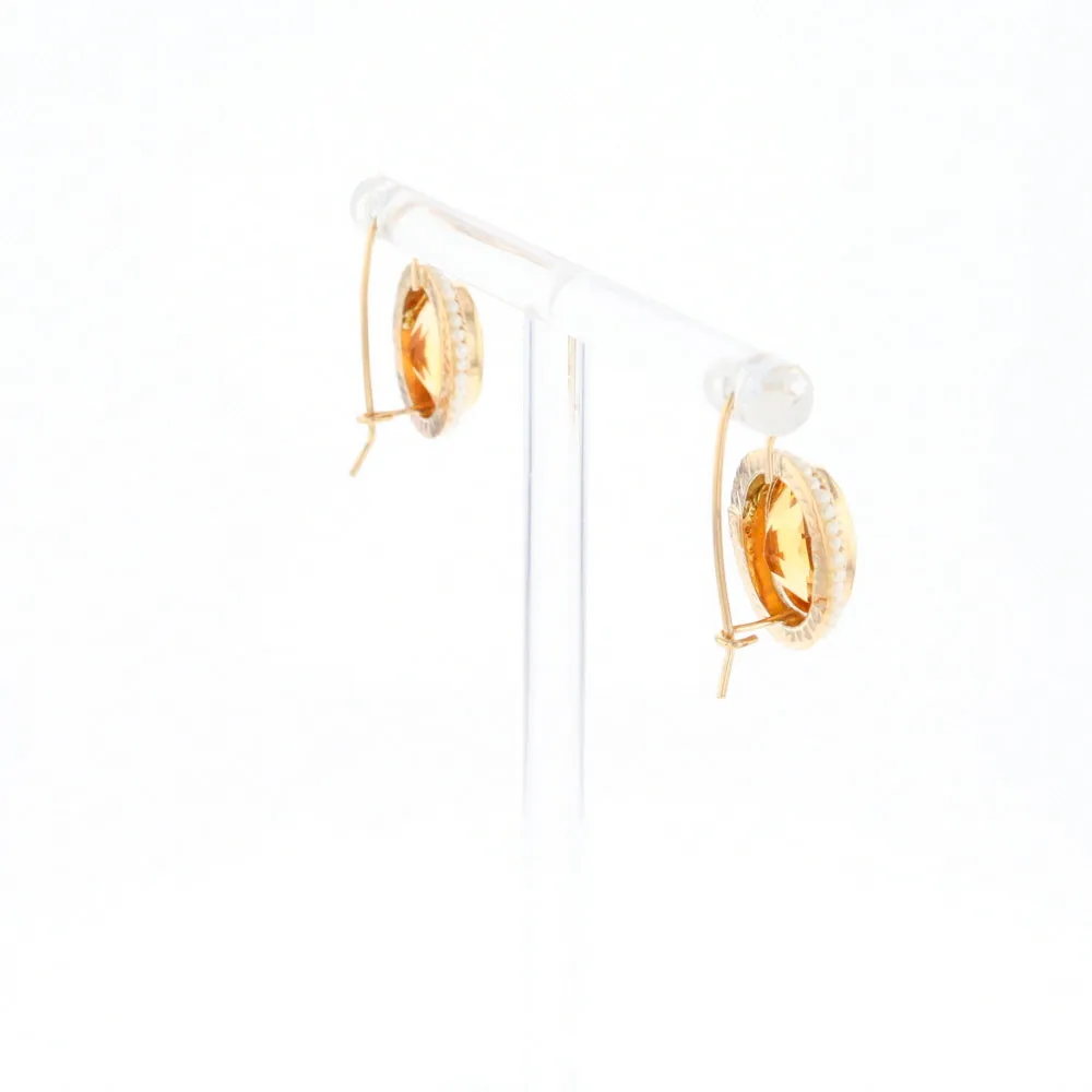 Citrine & Pearl Earrings