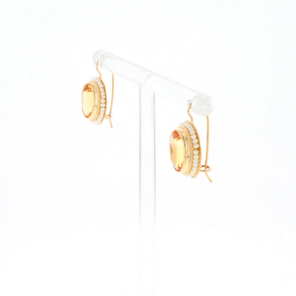 Citrine & Pearl Earrings