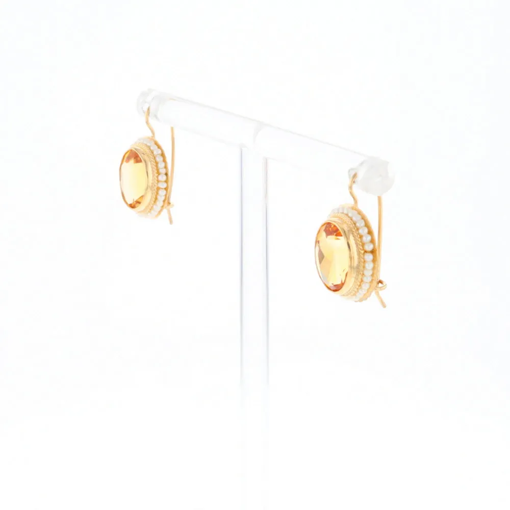 Citrine & Pearl Earrings