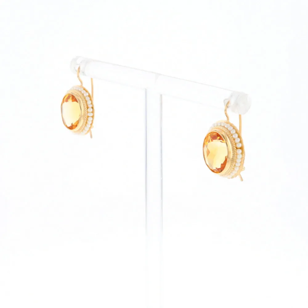 Citrine & Pearl Earrings