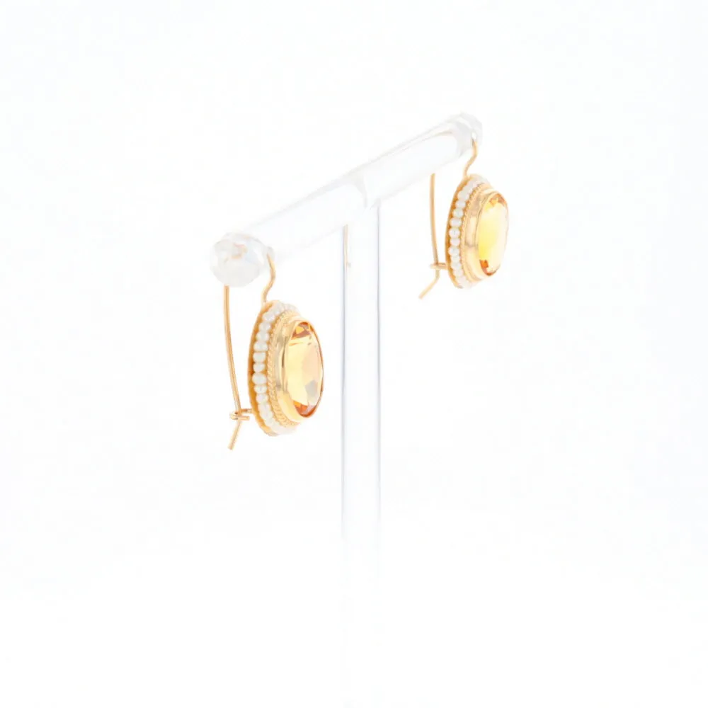 Citrine & Pearl Earrings