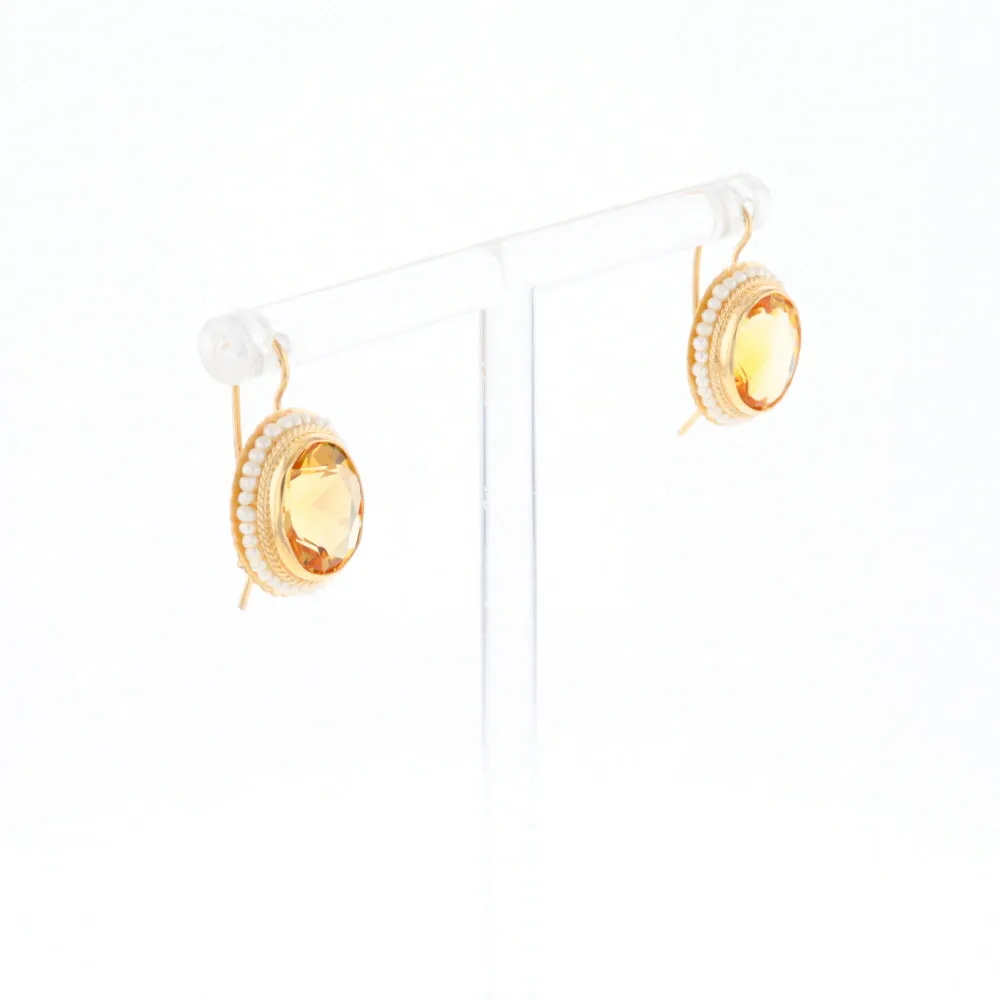 Citrine & Pearl Earrings