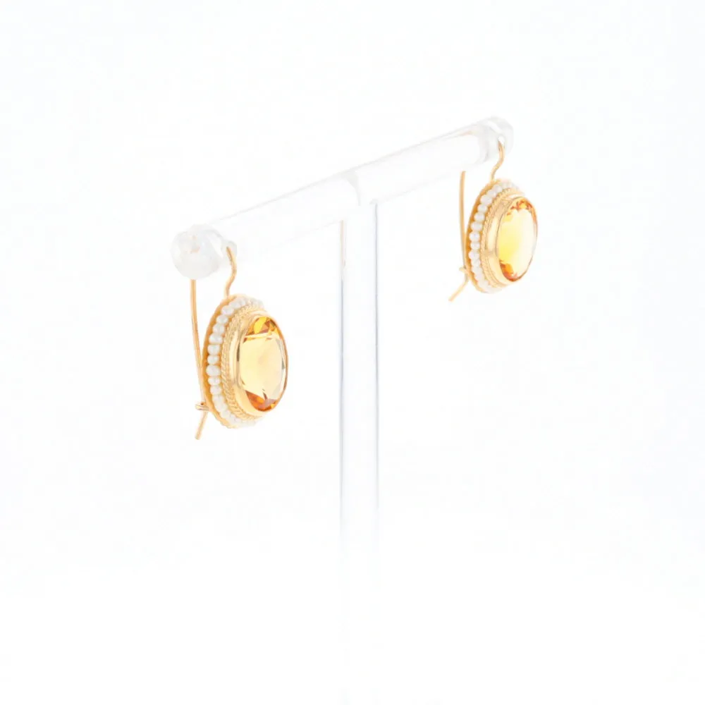 Citrine & Pearl Earrings