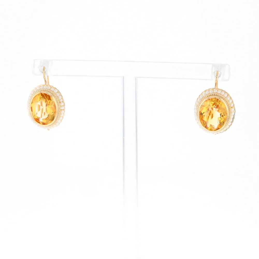 Citrine & Pearl Earrings