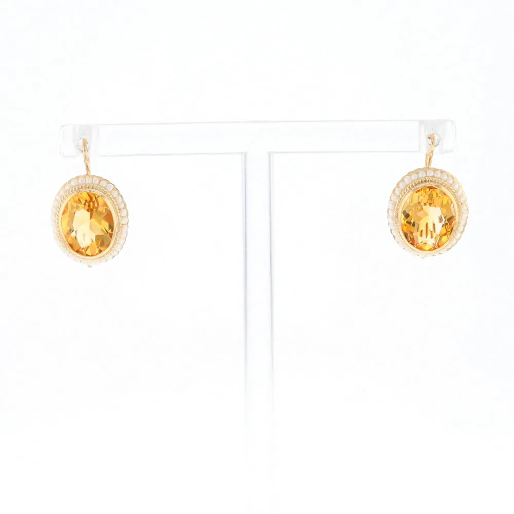 Citrine & Pearl Earrings