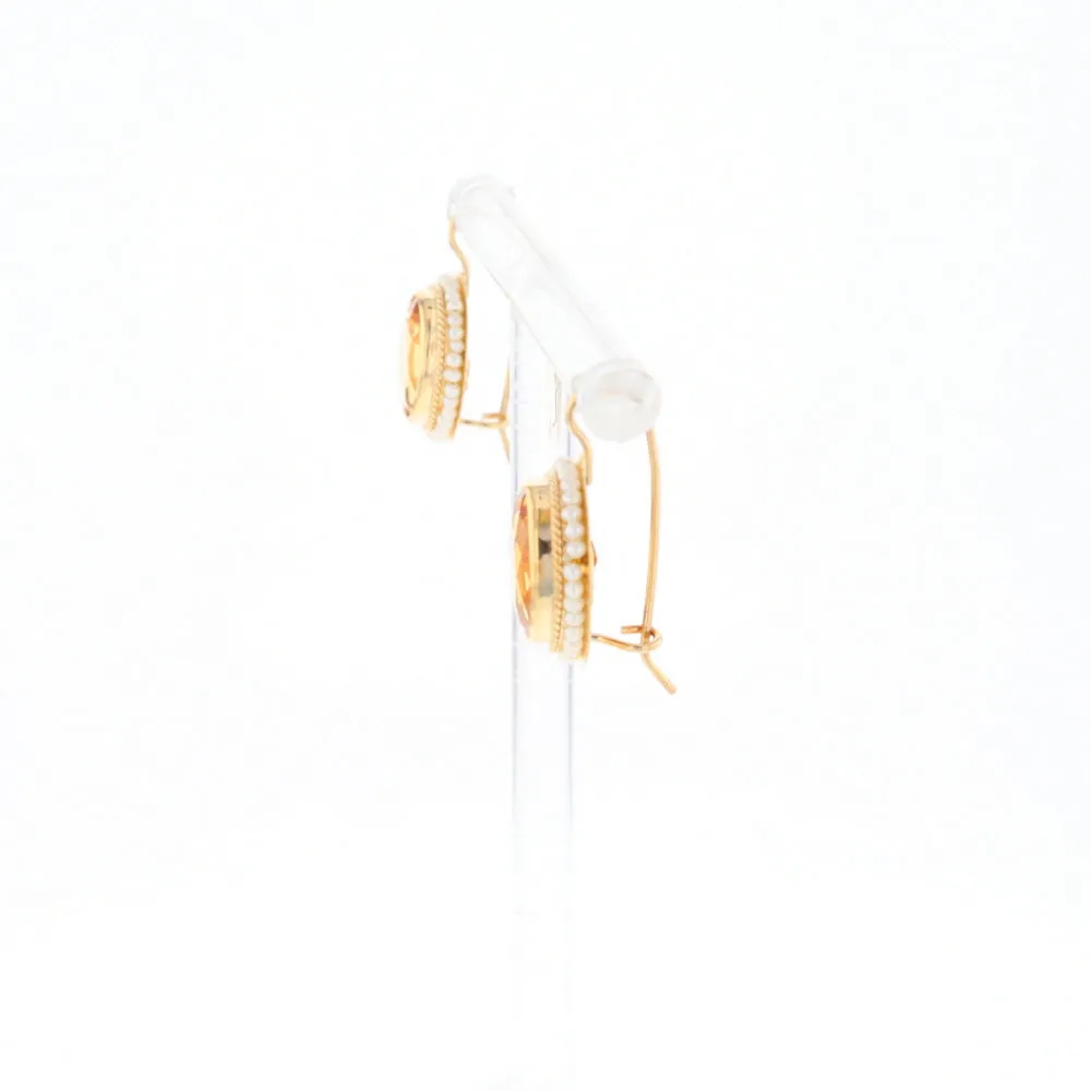 Citrine & Pearl Earrings