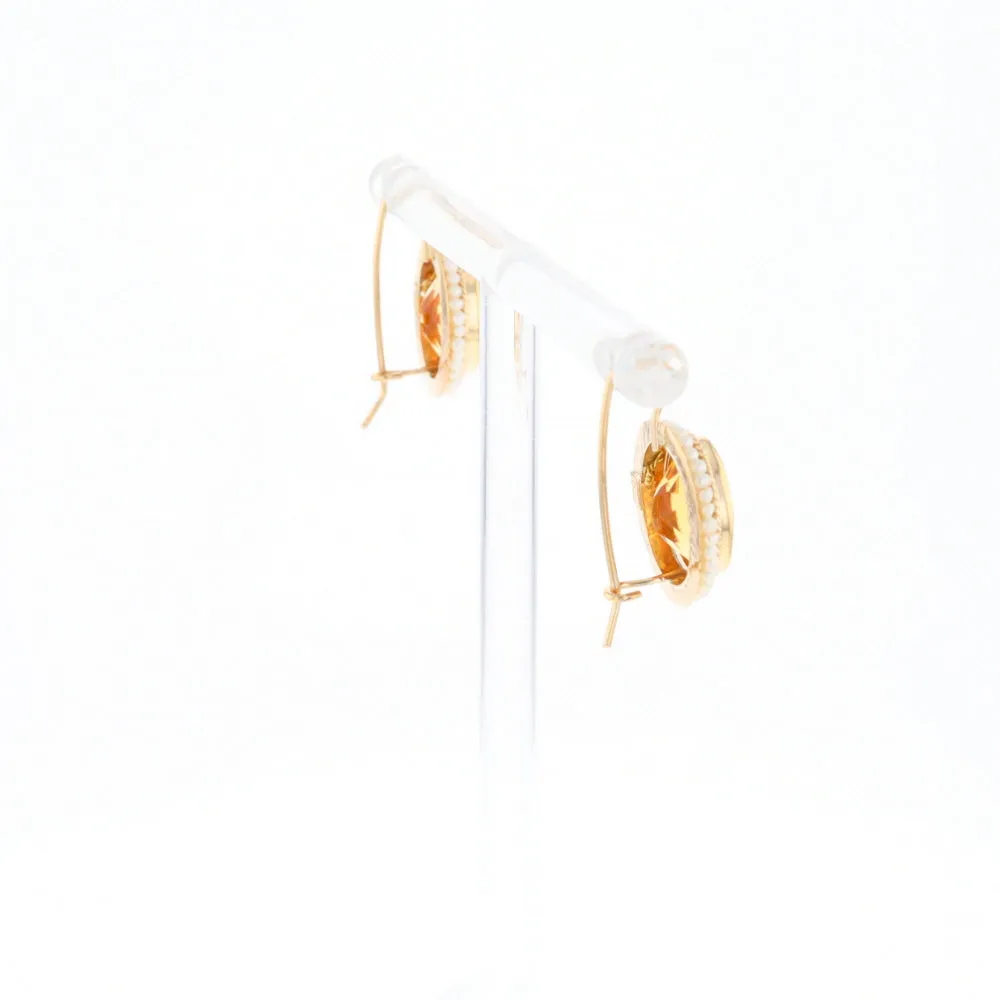 Citrine & Pearl Earrings