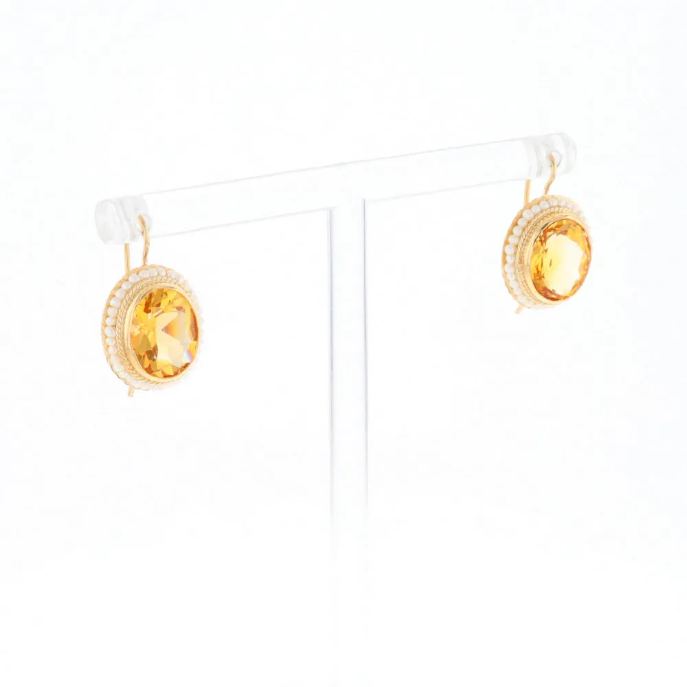 Citrine & Pearl Earrings