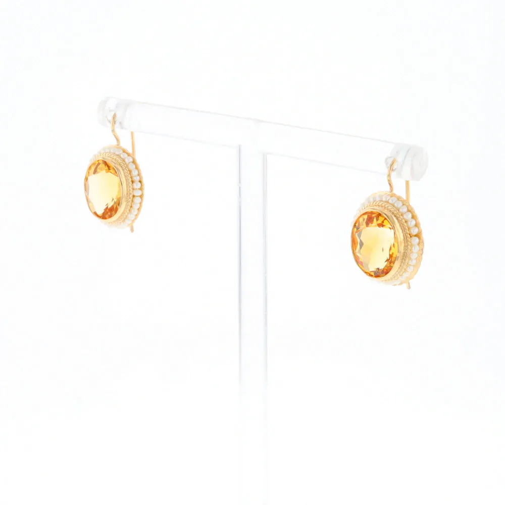 Citrine & Pearl Earrings