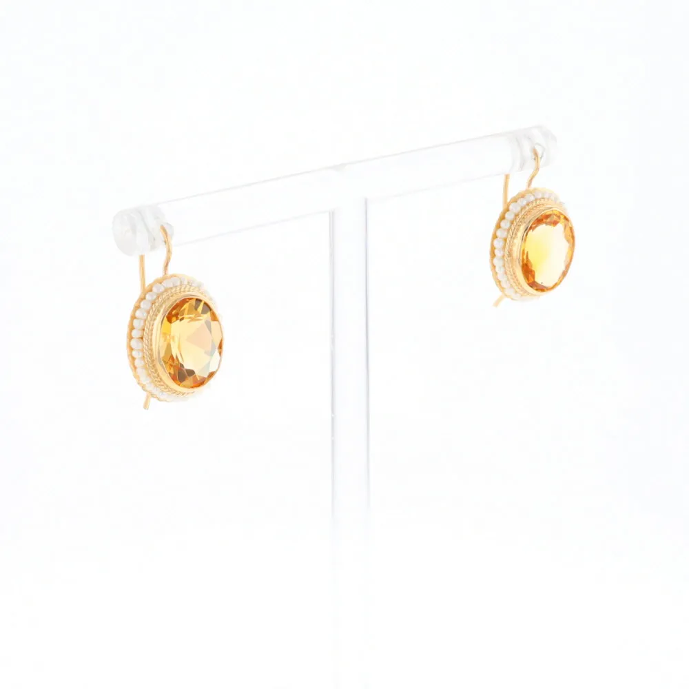 Citrine & Pearl Earrings