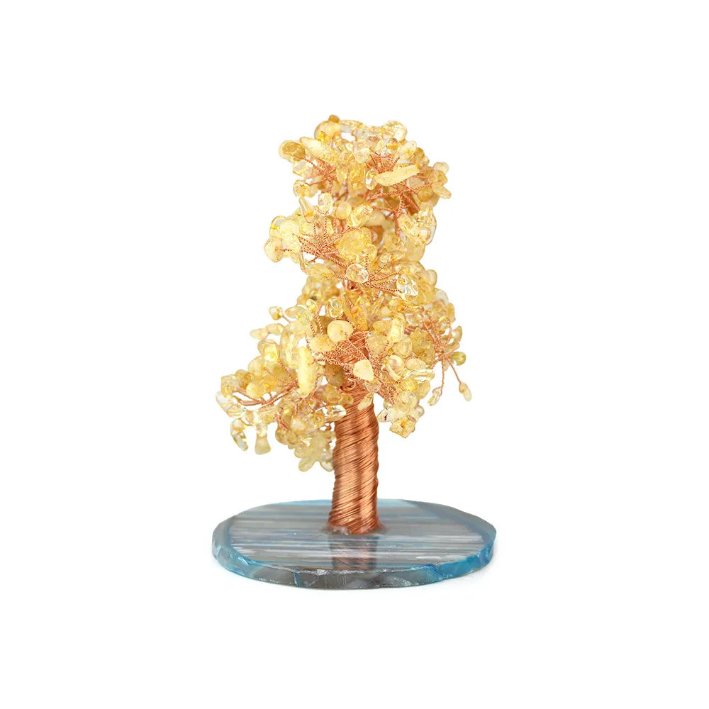 Citrine and Agate Copper Tree