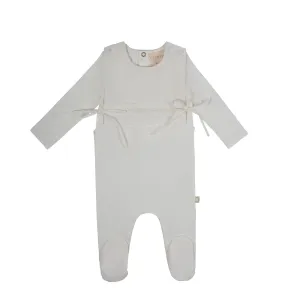 Citrine White Tucked Bib Footie