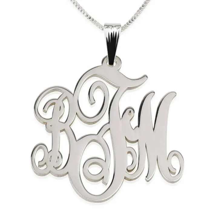 Classic Monogram Necklace Sterling Silver