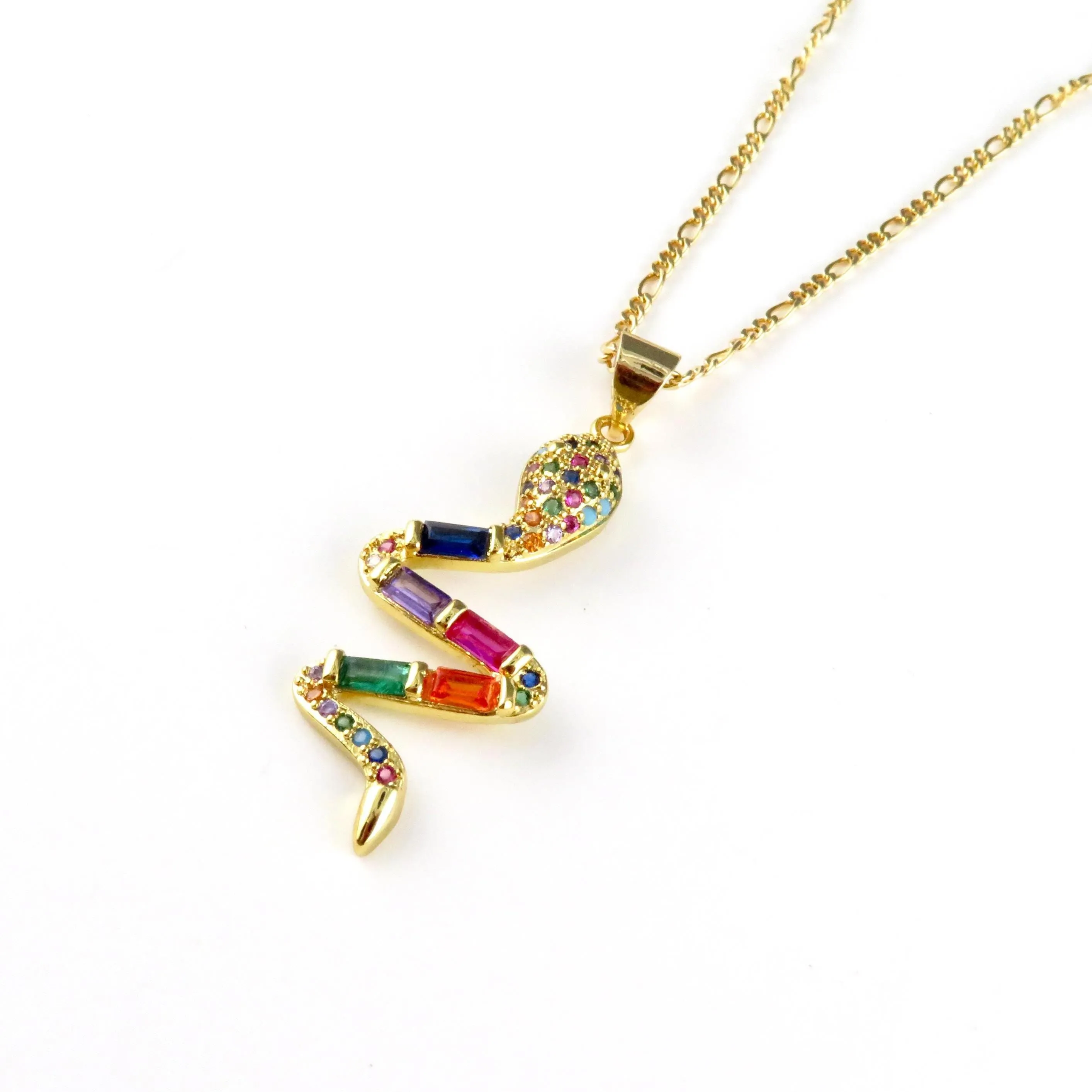 Colorful Gold Snake Necklace