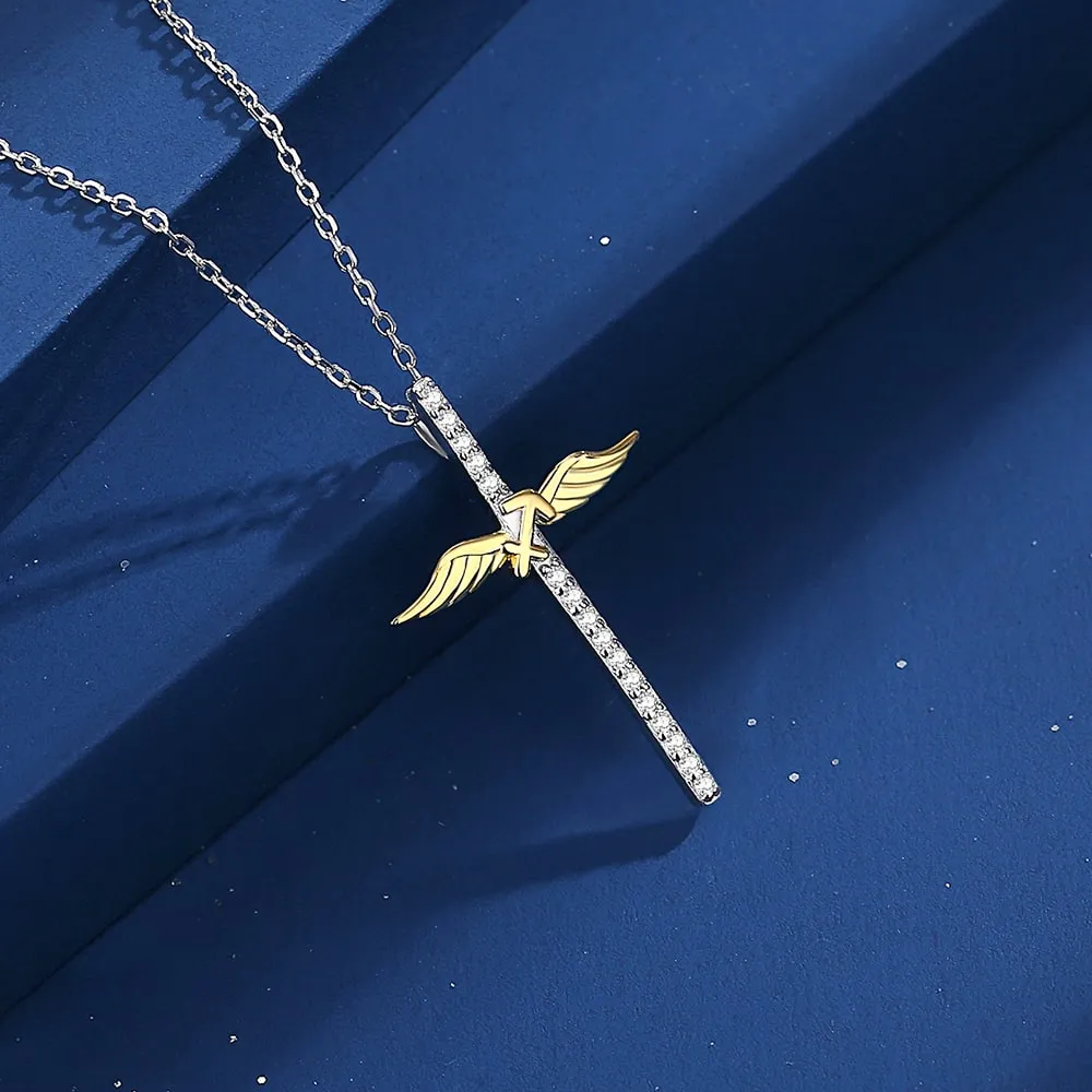 Constellation Zodiac Cross Necklace Jewelry