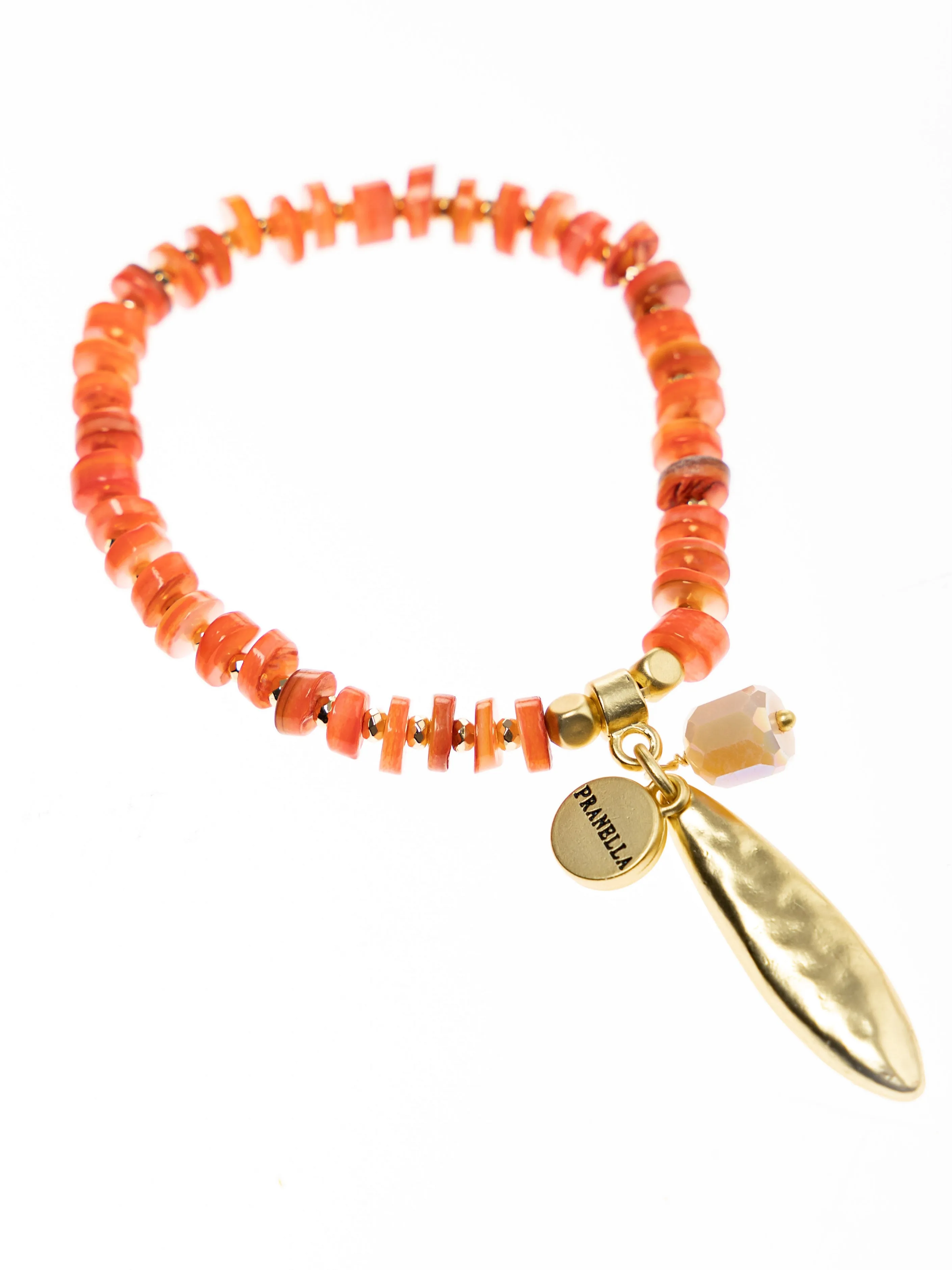 Coral Scorpio Oval Bracelet