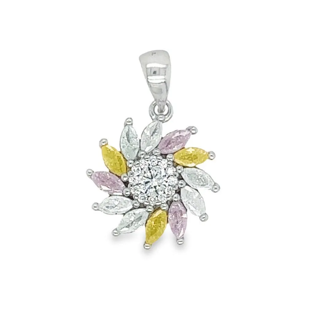 D1609 Multicolor Flower Pendant