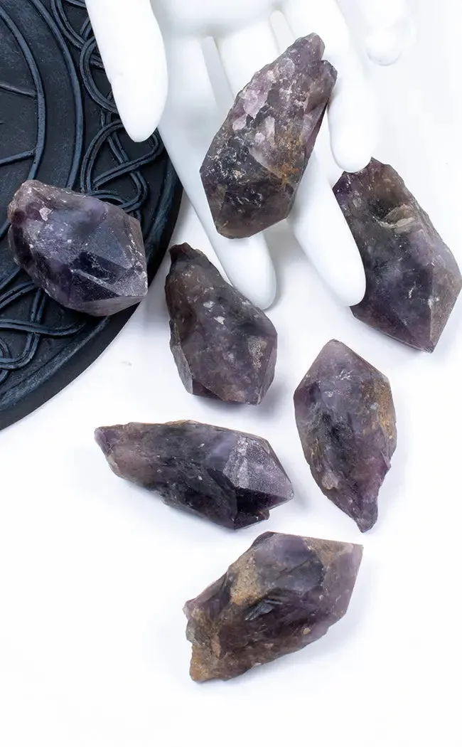 Dark Amethyst Rough Dragons Tooth Points