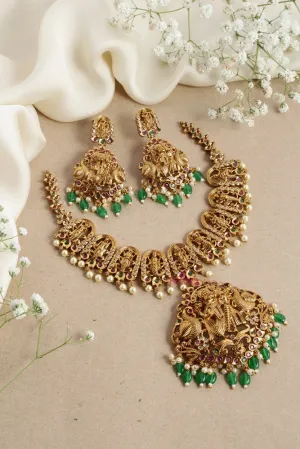 Dasavatharam Green Beaded Necklace