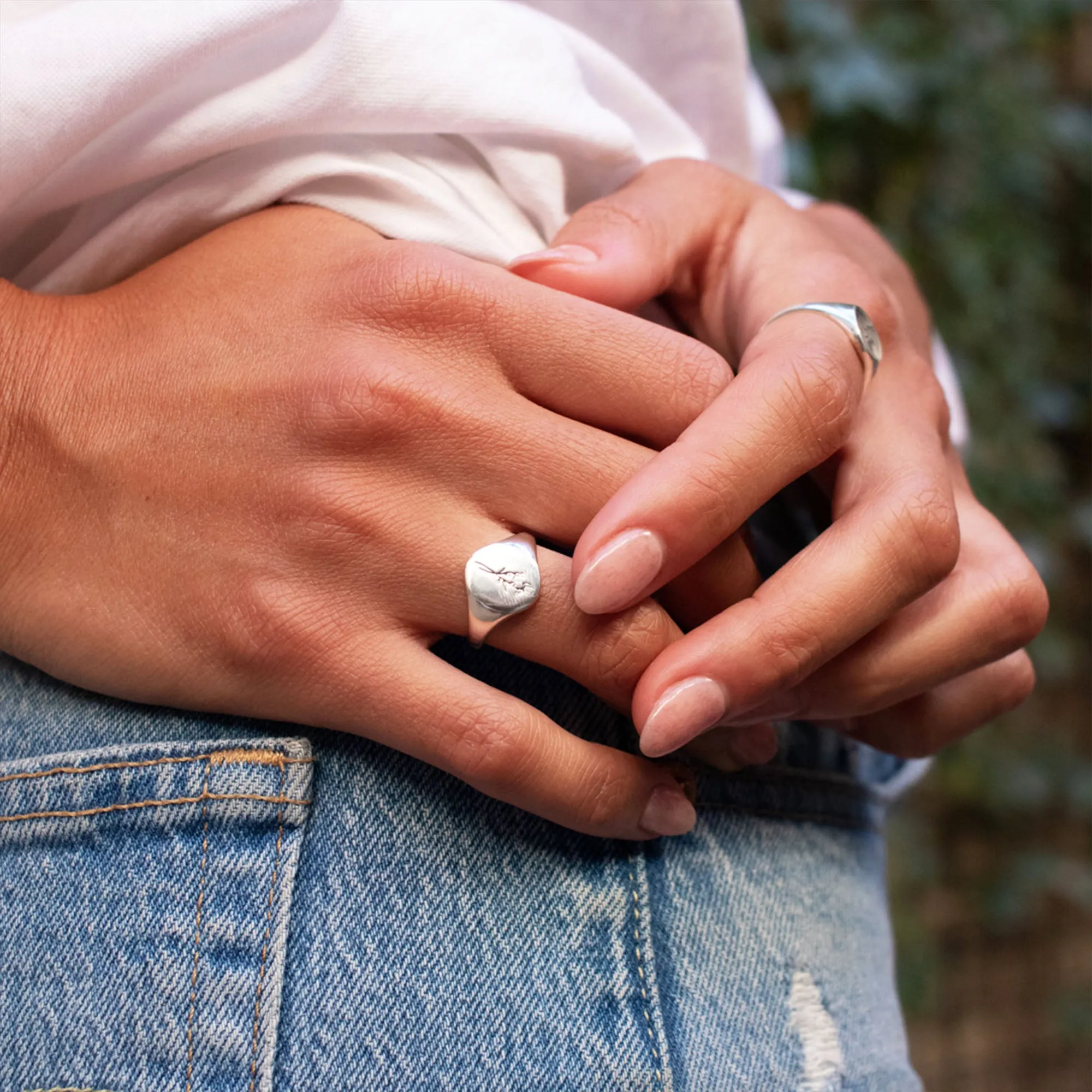 December Birth Flower Signet Ring