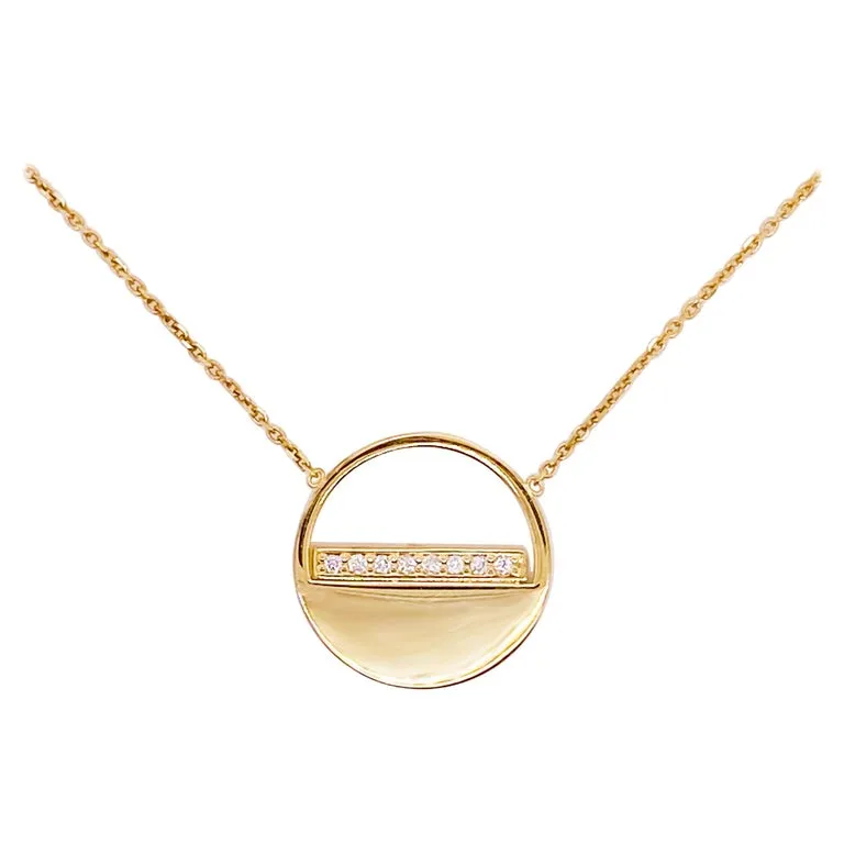 Diamond Open Disk Necklace