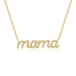 Diamond Script Font MAMA Necklace