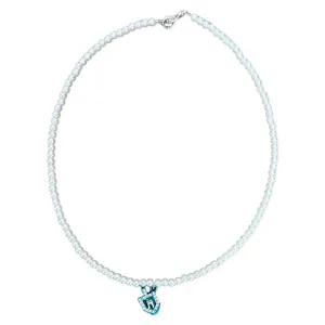 Dreidel Charm White Pearl Beaded Necklace