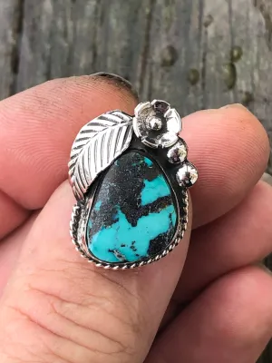 Emerald mountain turquoise ring