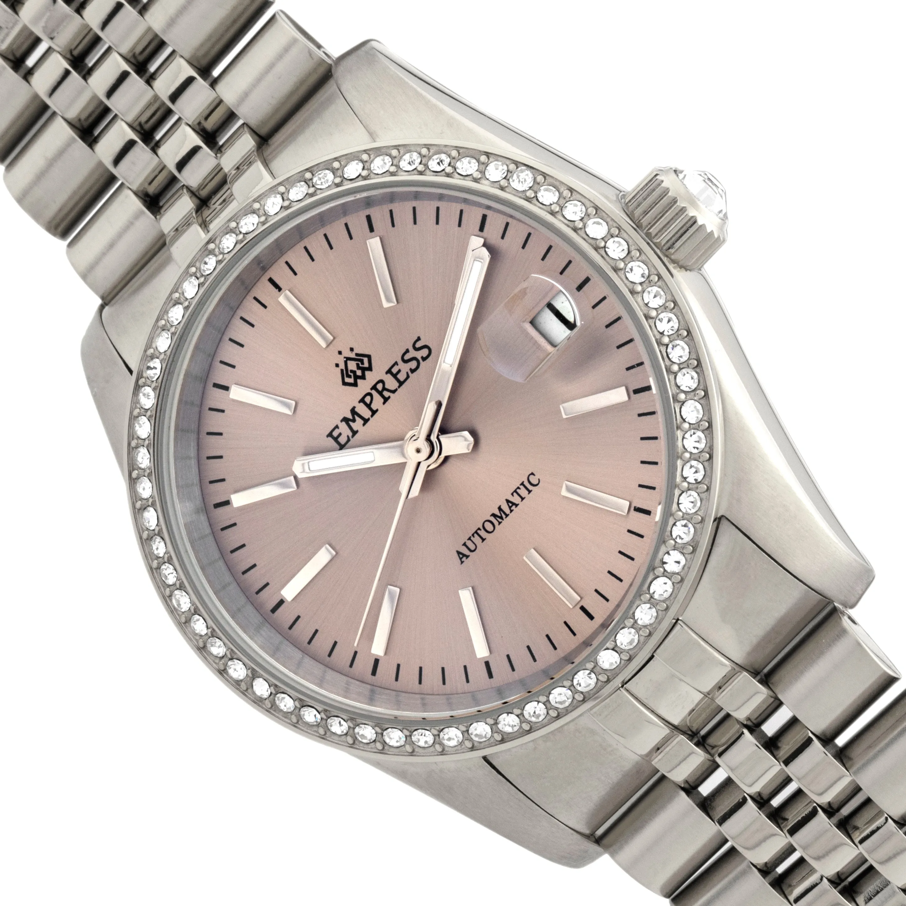 Empress Constance Automatic Bracelet Watch w/Date - Silver/Pewter