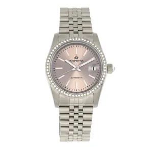 Empress Constance Automatic Bracelet Watch w/Date - Silver/Pewter