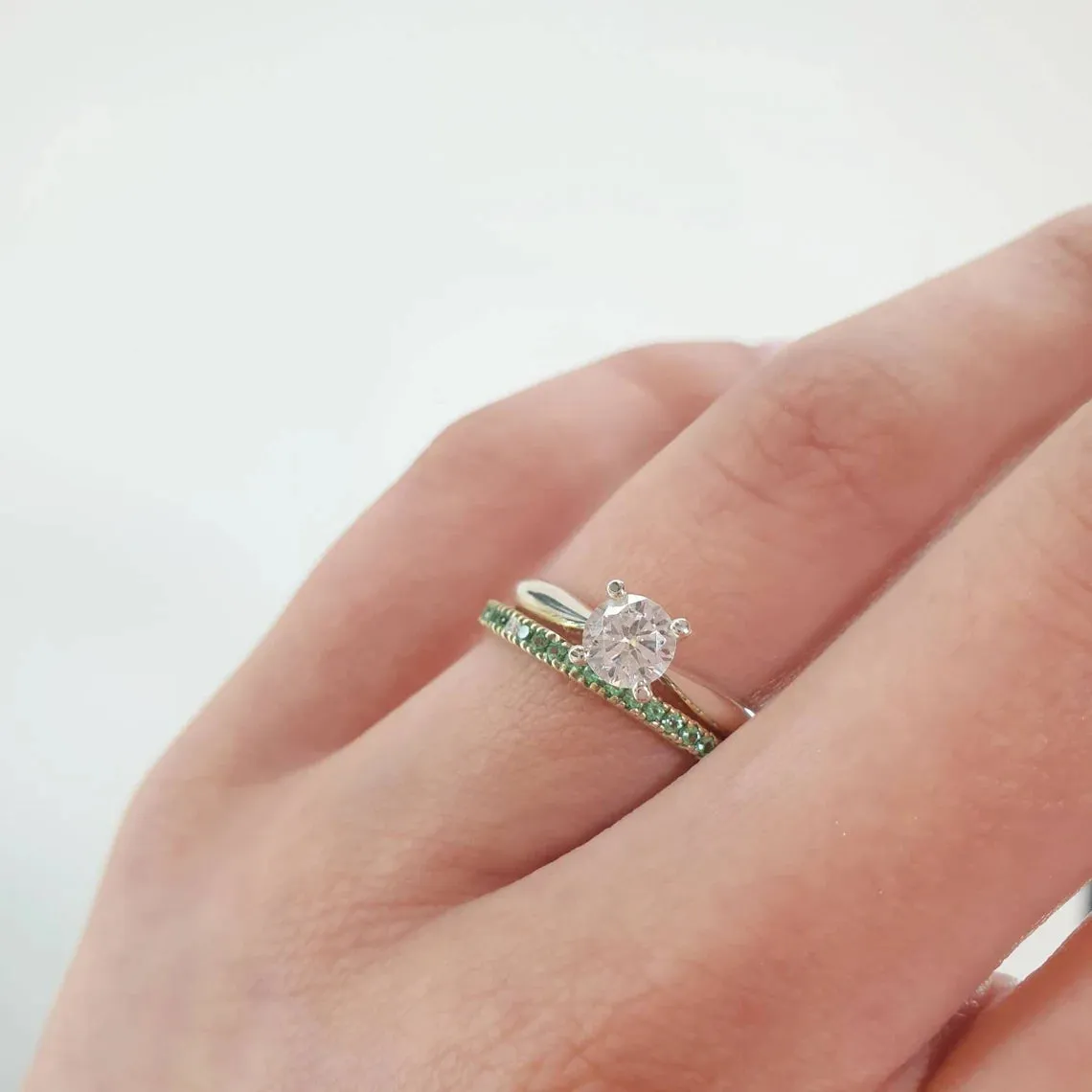 Eternity Green Diamond Ring