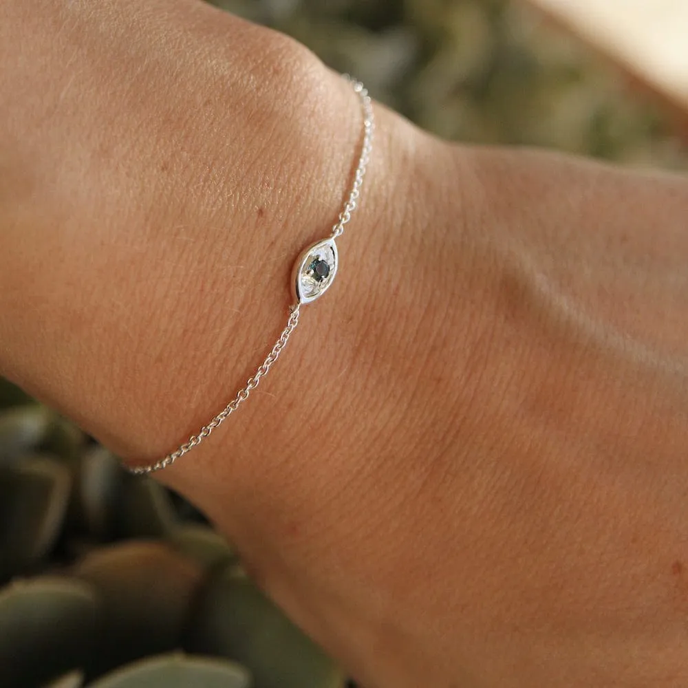 Evil Eye Bracelet with London Blue Topaz