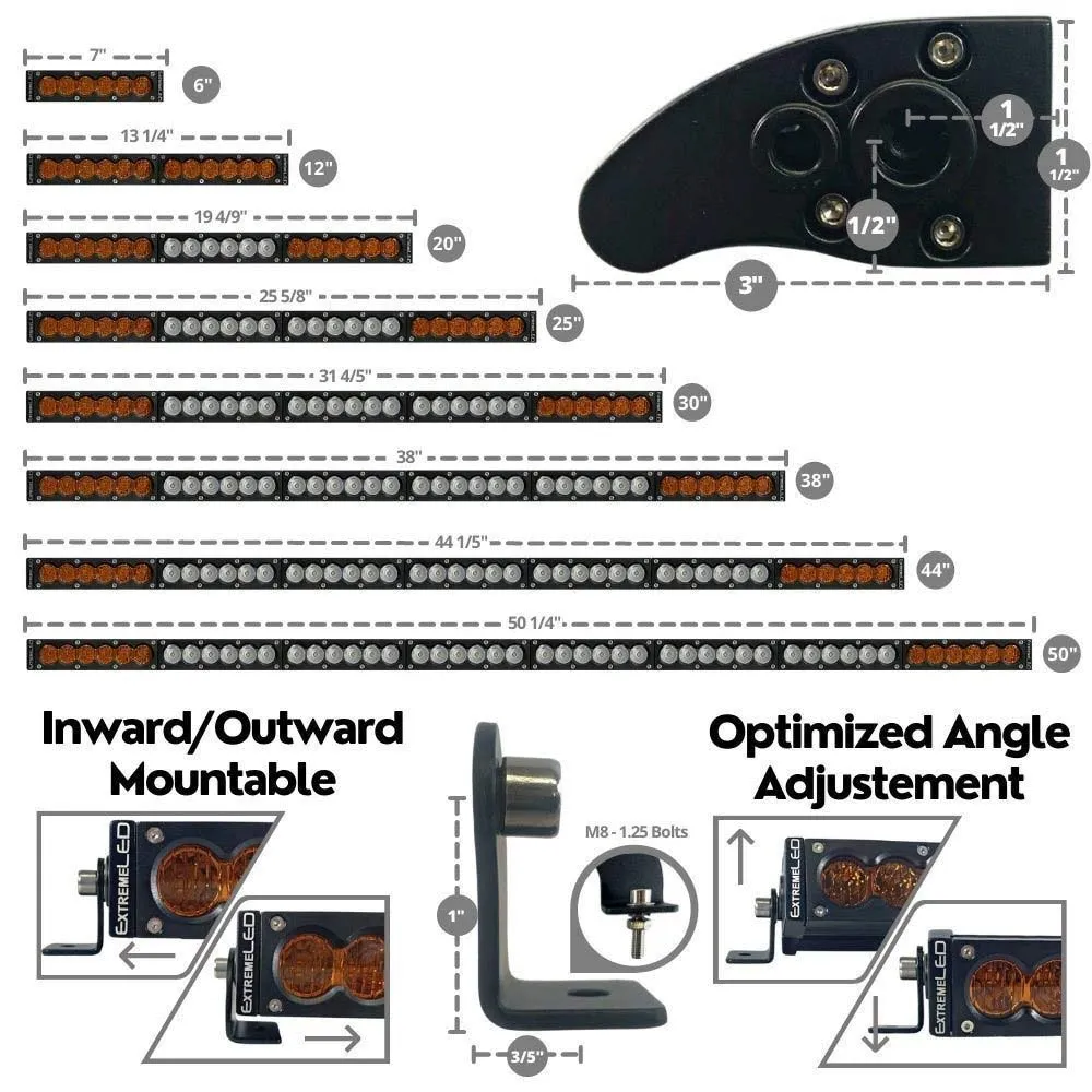 Extreme LED - 25" X6S Slim Amber/White 120W LED Light Bar & Harness