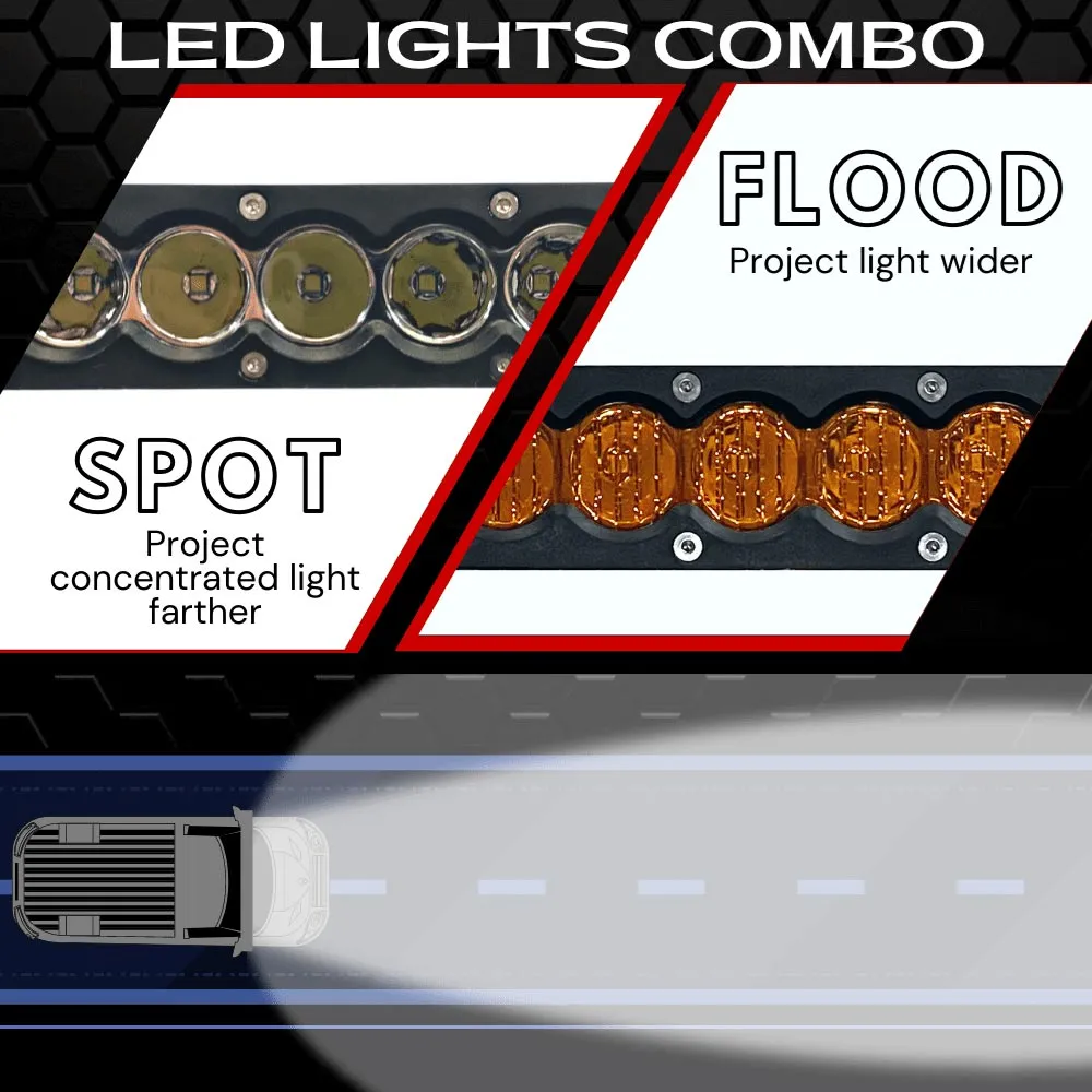 Extreme LED - 25" X6S Slim Amber/White 120W LED Light Bar & Harness