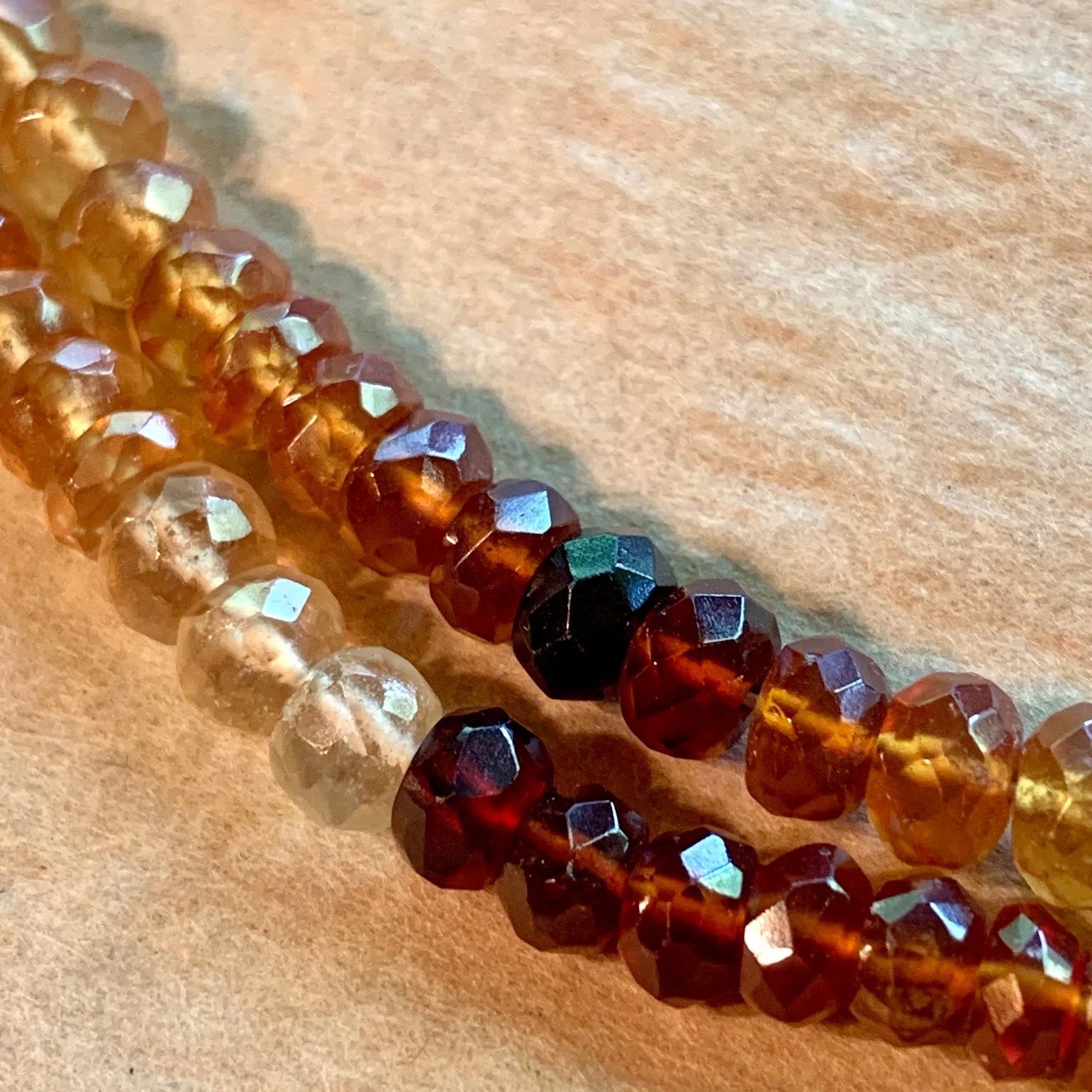 Faceted Hessonite Garnet Rondelles