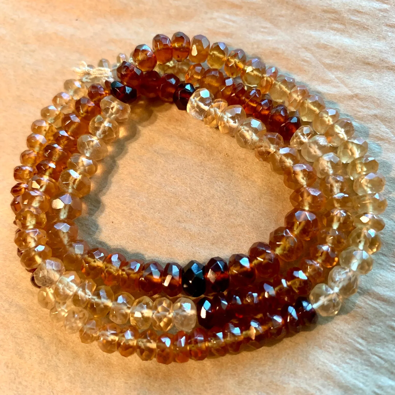 Faceted Hessonite Garnet Rondelles