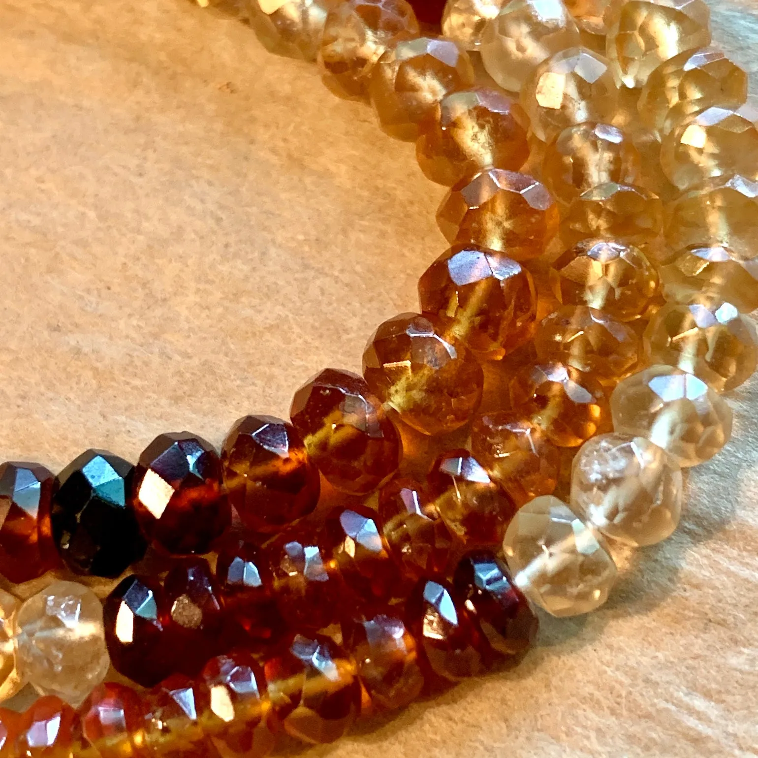 Faceted Hessonite Garnet Rondelles